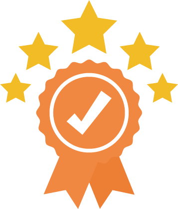 آیکن استاندارد پنج ستاره برای نمایش تضمین کیفیت در سینی کابل نوسان