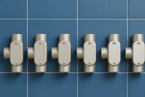 سه راهی درب دار لوله فولادی برق