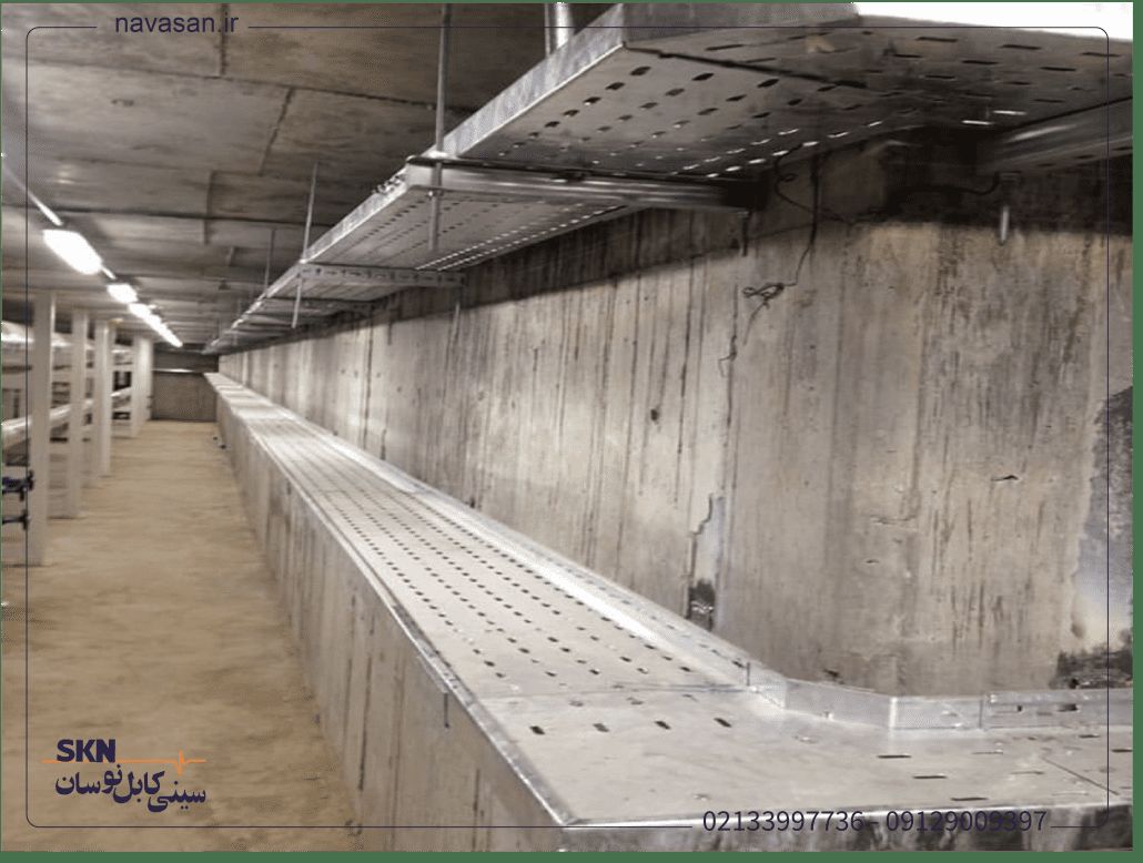 photo-of-cable-tray-for-sorting-and-beautifying-building-cables-and-this-photo-was-taken-in-an-industrial-place-where-there-are-many-cable-trays-and-bright-ceiling-lights-1030x778 نصب و اجرای سینی کابل به صورت افقی در تونل تاسیسات برق فشار قوی
